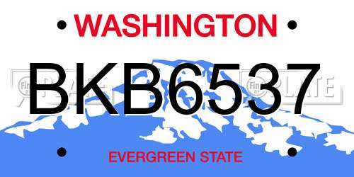 BKB6537 Washington License Plate