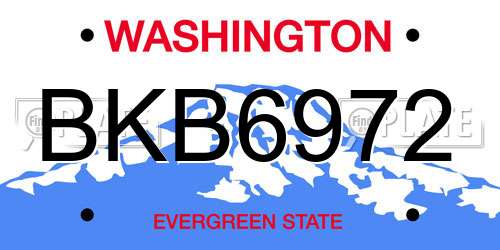 BKB6972 Washington License Plate