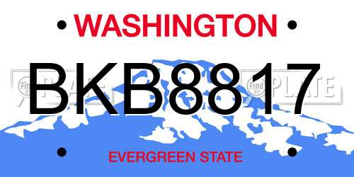 BKB8817 Washington License Plate