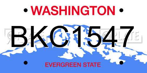 BKC1547 Washington License Plate