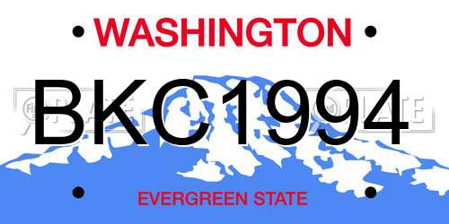 BKC1994 Washington License Plate