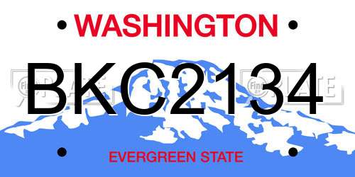 BKC2134 Washington License Plate
