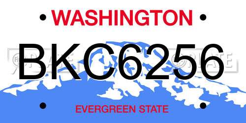 BKC6256 Washington License Plate
