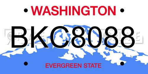 BKC8088 Washington License Plate