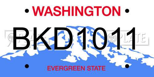 BKD1011 Washington License Plate