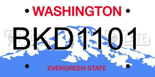 BKD1101 Washington License Plate