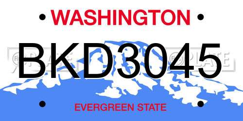 BKD3045 Washington License Plate