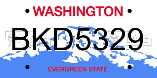 BKD5329 Washington License Plate