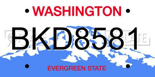 BKD8581 Washington License Plate