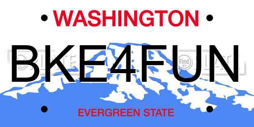 BKE4FUN Washington License Plate