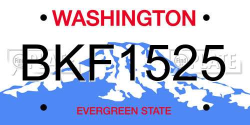 BKF1525 Washington License Plate