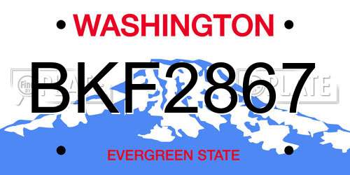 BKF2867 Washington License Plate