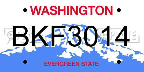 BKF3014 Washington License Plate