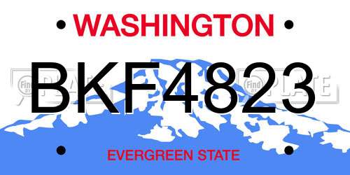 BKF4823 Washington License Plate