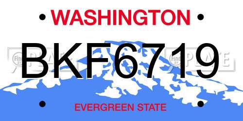 BKF6719 Washington License Plate