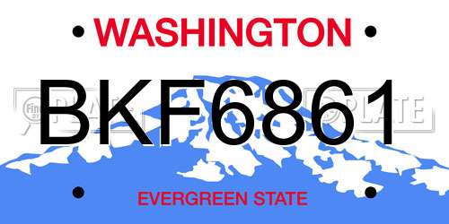 BKF6861 Washington License Plate