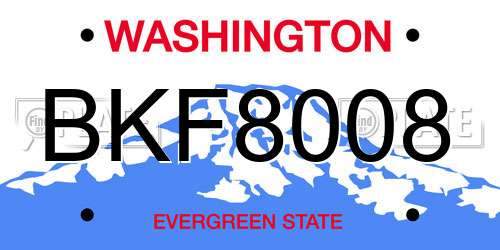 BKF8008 Washington License Plate