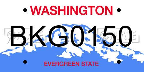 BKG0150 Washington License Plate