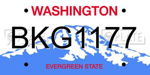 BKG1177 Washington License Plate