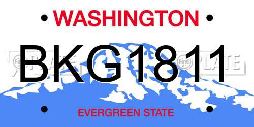 BKG1811 Washington License Plate