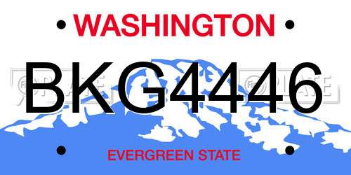 BKG4446 Washington License Plate