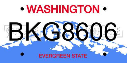 BKG8606 Washington License Plate
