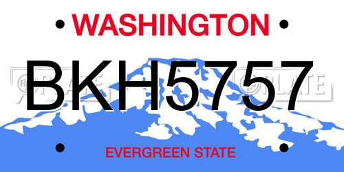 BKH5757 Washington License Plate