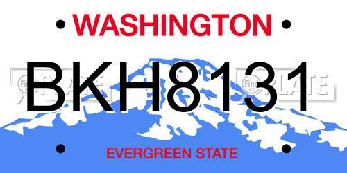 BKH8131 Washington License Plate