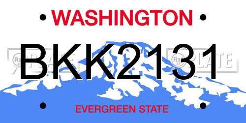 BKK2131 Washington License Plate
