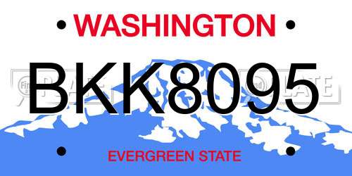 BKK8095 Washington License Plate