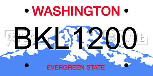 BKL1200 Washington License Plate