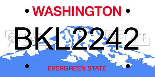 BKL2242 Washington License Plate