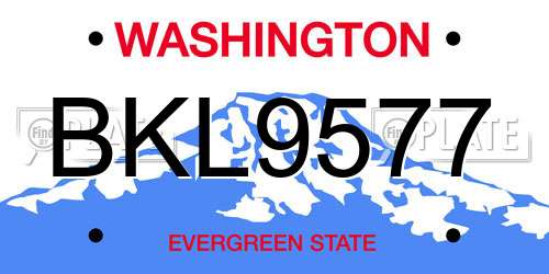 BKL9577 Washington License Plate