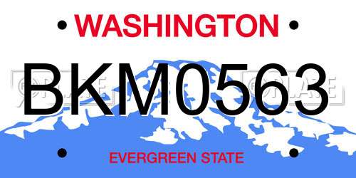 BKM0563 Washington License Plate