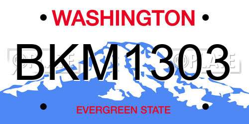 BKM1303 Washington License Plate