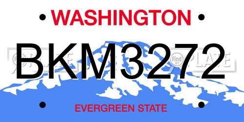 BKM3272 Washington License Plate