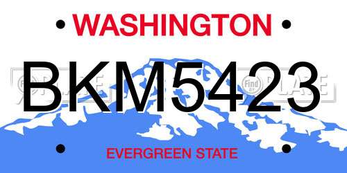 BKM5423 Washington License Plate