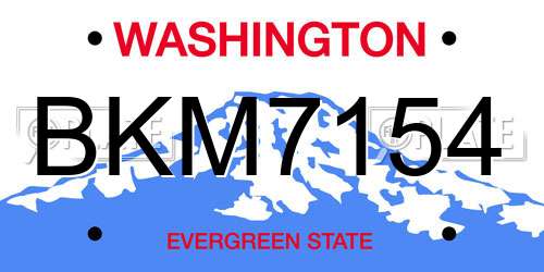 BKM7154 Washington License Plate