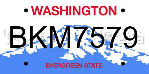 BKM7579 Washington License Plate