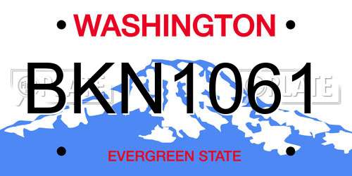 BKN1061 Washington License Plate