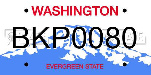BKP0080 Washington License Plate