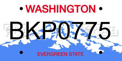 BKP0775 Washington License Plate
