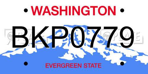 BKP0779 Washington License Plate