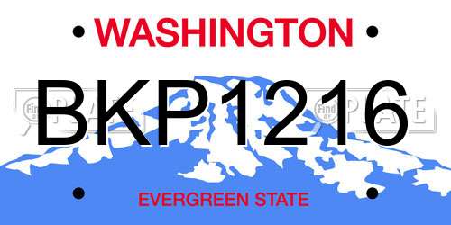 BKP1216 Washington License Plate