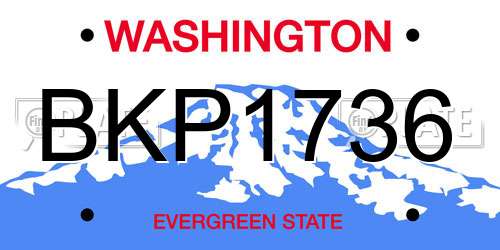 BKP1736 Washington License Plate