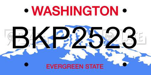 BKP2523 Washington License Plate
