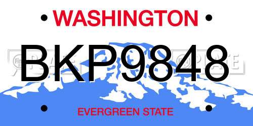 BKP9848 Washington License Plate