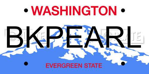 BKPEARL Washington License Plate