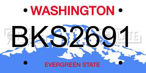 BKS2691 Washington License Plate