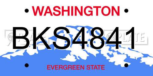 BKS4841 Washington License Plate